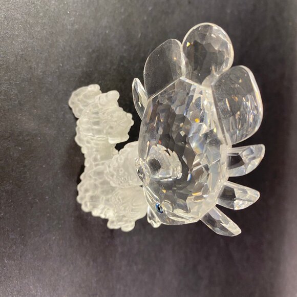 Swarovski large Crystal Butterfly Fish Figurine Clear on Reef W/ display mirror - Picture 8 of 10